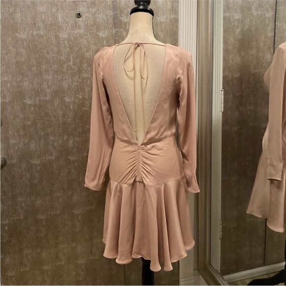 Zimmermann 100% viscose Elegant Pink Long Sleeve ruched Dress, S - Picture 9 of 13